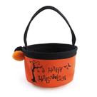 Cestinha happy halloween laranja e preta 14cm
