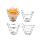 Cestinha Inox Redondo Fritas Servir Bar Restaurante 4un