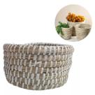 Cesto Cachepô Cesta 17cm de Fibra Natural Erva Marinha para Plantas Organização Armazenamento e Decoração
