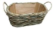 Cesto Cachepô Oval Duplo Revestido Com Palha Sisal Decoraç
