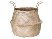 Cesto Cachepot Decorativo Organizador Multiuso em Seagrass Trançado Grande com Alça