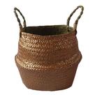 Cesto com alcas em rattan marrom d27cm x 23cm
