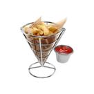 Cesto Cone Servir Batata Frituras Petiscos Multiuso Aco Inox - Top Rio