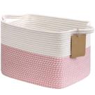 Cesto de almacenamiento Goodpick 33x25x23 cm cuerda de algodón rosa Cesto de almacenamiento Goodpick 33x25x23 cm cuerda de algodón rosa