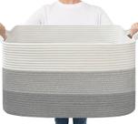 Cesto de Almacenamiento Goodpick Grande Tejido Gris 55x38x30 cm
