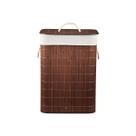 Cesto De Bambu Para Roupas Sujas Forrado Com Tampa Banheiro