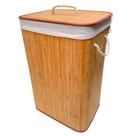 Cesto de Bambu Retangular com Alça e Forro - 40x30x60cm - 1 unidade - Rizzo