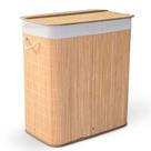 Cesto de Bambu Retangular com Dois Compartimentos e Forro - Marrom - 52x32x60cm - 1 unidade - Rizzo Cesto de Bambu Retangular com Dois Compartimentos e Forro - Marrom - 52x32x60cm - 1 unidade - Rizzo