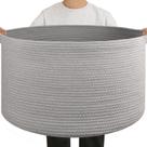 Cesto de cobertor grande OIAHOMY 90L 58x58x33cm Cinza claro