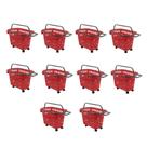 Cesto de Compras D300 Dellaplast 30l Com Rodas Vermelho Kit10