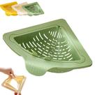 Cesto de drenagem triangular para pia de cozinha verde ABS 80g Cesto de drenagem triangular para pia de cozinha verde ABS 80g