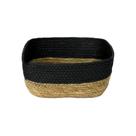 Cesto de fibra natural 24x20x10cm preto 3056