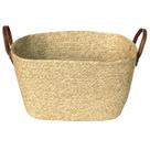 Cesto de fibra natural c/ alca 36x27x20cm mocca