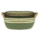 Cesto de Fibra Natural e Algodão com Alça Verde Esmeralda 16x22x44cm 3627 - Paramount