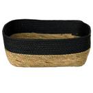 Cesto de Fibra Natural Multiuso 30x23x11 Cm Detalhe Preto - Paramount