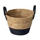 Cesto de Fibra Natural Preto C/ Alça Média Ø28x22cm p/ Organização Decoração 3015 Cesto de Fibra Natural Preto C/ Alça Média Ø28x22cm p/ Organização Decoração 3015