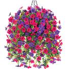 Cesto de Flores Artificiais Suspenso HyeFlora Roxo Escuro Cesto de Flores Artificiais Suspenso HyeFlora Roxo Escuro