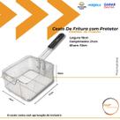 Cesto De Fritura 21 X 18 X 10 Cabo Com Protetor + Nfe