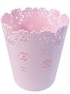 Cesto de lixo AORNTAE Nazr Hollow Flower com tampa de plástico S-Pink