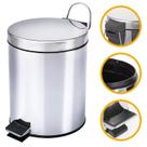 Cesto De Lixo Inox 3lts Com Pedal Pia Banheiro Escritório Resistente