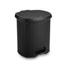 Cesto de Lixo Lixeira 6 Litros Com Pedal Rattan Preto