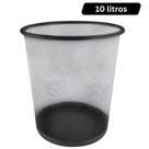 Cesto de Lixo Lixeira Aramado de Ferro 10 Litros Preto Organizador Multiuso para Quarto Escritório Banheiro