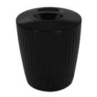 Cesto De Lixo Preto 5 Litros Lixeira Groove Para Banheiro Cozinha Lavabo Quarto Multiuso Com Tampa De Pegar