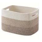 Cesto de Organização Retangular em Corda com Alças ArcoÍris Easy Decor