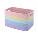Cesto de Organização Retangular em Corda com Alças ArcoÍris Easy Decor Cesto de Organização Retangular em Corda com Alças ArcoÍris Easy Decor
