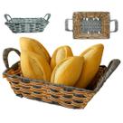 Cesto de Pão Frutas Trançado Vime Retangular