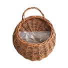 Cesto De Parede Artesanal De Vime E Rattan Para Plantas E Flores - Suporte Para Vasos De Jardim