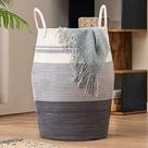 Cesto de ropa Fiona mágico 105L tejido alto gris