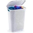 Cesto de Roupa 30L Organizador Lavanderia Cores Plastico Com Tampa