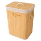Cesto de Roupa Bambu com Tampa Grande, Forrado, Multiuso, Alças Laterais, Bege Natural Irsina Cesto de Roupa Bambu com Tampa Grande, Forrado, Multiuso, Alças Laterais, Bege Natural Irsina