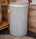 Cesto de roupa de bambu cl1024 bariloche 35 diâm x 60cm cinza
