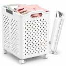 Cesto de Roupa Dobrável 57L com Rodinhas Organizador Multiuso Caixa Organizadora Plástica para Brinquedos Lavanderia Quarto Banheiro Cesto de Roupa Dobrável 57L com Rodinhas Organizador Multiuso Caixa Organizadora Plástica para Brinquedos Lavanderia Quarto Banheiro