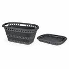Cesto de roupa dobrável Laundry 360 40 L portátil cinza