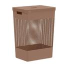Cesto De Roupa Grid Marrom Amêndoa 49 L Com Tampa 38 X 28 X 55,2 Cm Ou Cesto De Roupa Grid Marrom Amêndoa 49 L Com Tampa 38 X 28 X 55,2 Cm Ou
