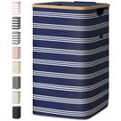 Cesto de roupa suja BALEINE com tampa 100L azul Pinstripe