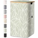 Cesto de roupa suja BALEINE Tall com tampa 70L com alças de bambu
