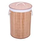 Cesto de Roupa Suja Bambu Redondo- Organização com Design Natural