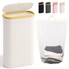 Cesto de roupa suja Bathola 75L Slim com tampa bege 75L para espaços pequenos Cesto de roupa suja Bathola 75L Slim com tampa bege 75L para espaços pequenos