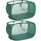 Cesto de roupa suja Bemkoo Sturdy Mesh Pop Up com bolso lateral, pacote com 2