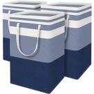 Cesto de roupa suja BlissTotes, pacote com 3 unidades, independente, impermeável, 88L