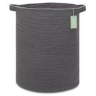 Cesto de Roupa Suja BOSROTY - Grande (72L) com Corda de Algodão - Cinza Escuro