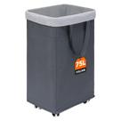 Cesto de roupa suja CHICVITA Rolling w/ Wheels 75L Cinza Canvas Cesto de roupa suja CHICVITA Rolling w/ Wheels 75L Cinza Canvas