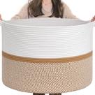 Cesto de roupa suja CHICVITA XXL Corda de algodão 56x56x36 cm