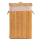 Cesto de roupa suja de bambu com tampa e alças 72 litros organizador lavanderia brinquedos