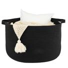 Cesto de roupa suja de corda de algodão XUANGUO 56x36cm grande preto