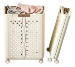Cesto De Roupa Suja Dobravel Com Rodas Organizadora